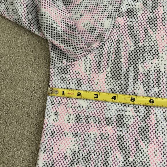 Sunday Swagger Polo Shirt Mens Sz Large Pink White Geometric AOP Performance - Picture 5 of 9